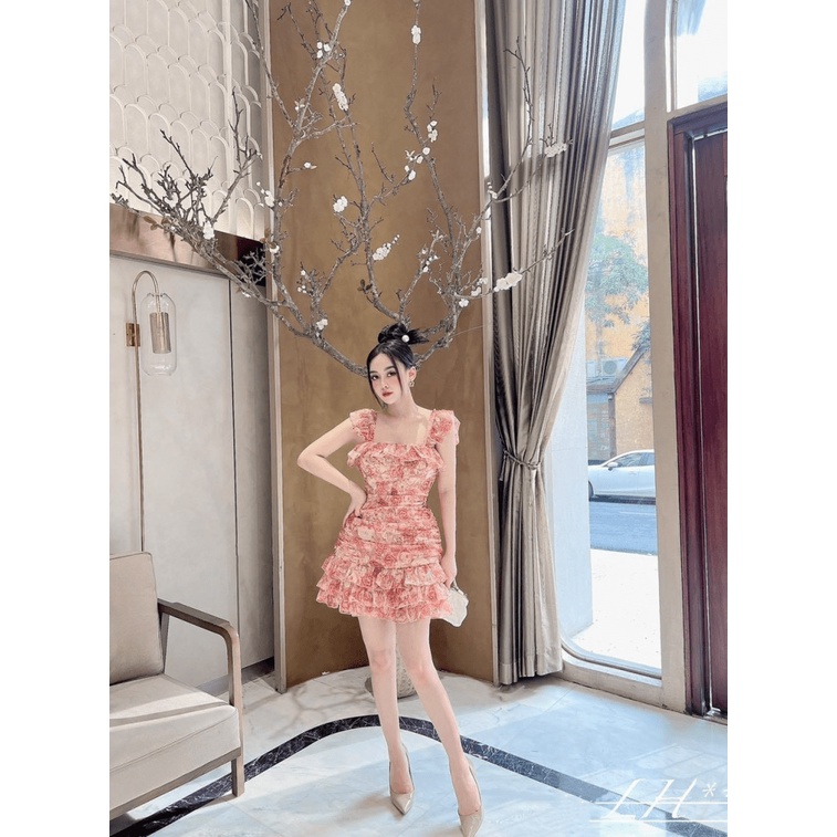 Đầm voan hoa tầng  hàng thiết kế xinh sang chảnh ldt722