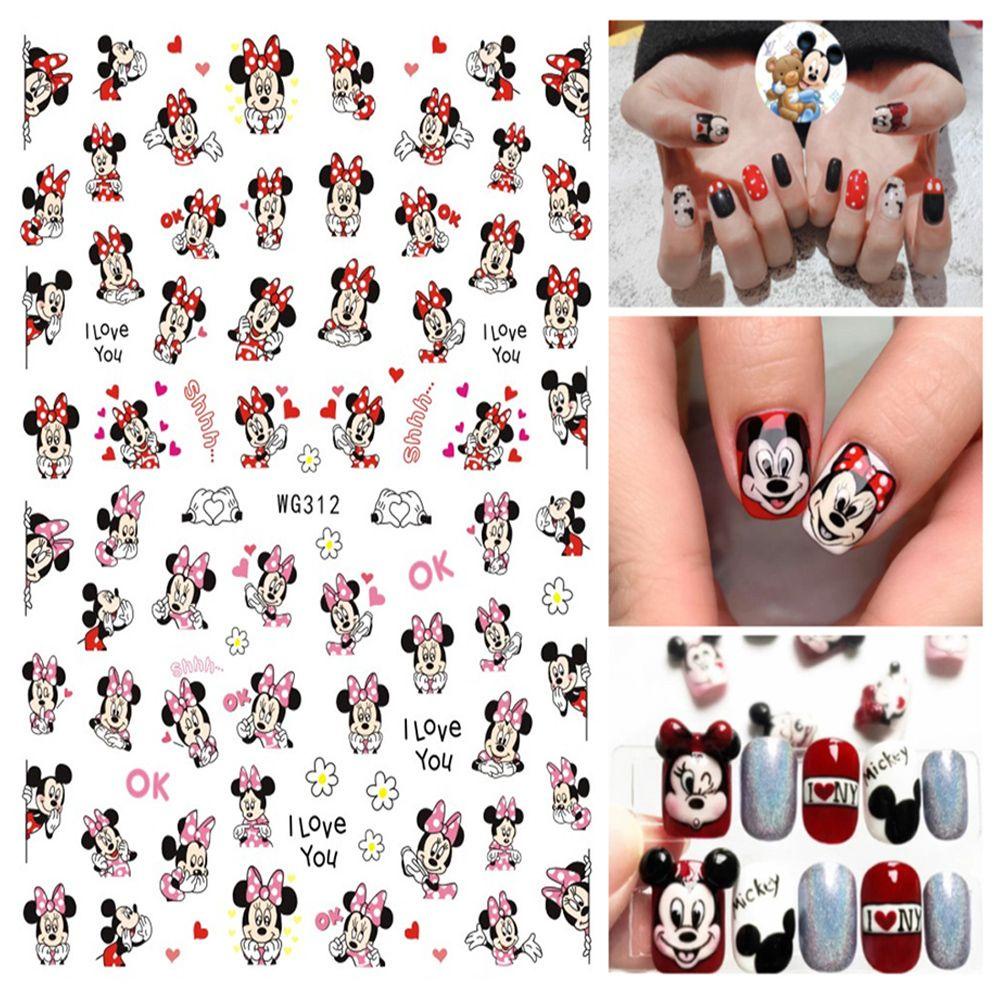 LILYES Miếng Dán Trang Trí Móng Tay Hình Chuột Mickey Minnie Dễ Thương Dành Cho Trẻ Em