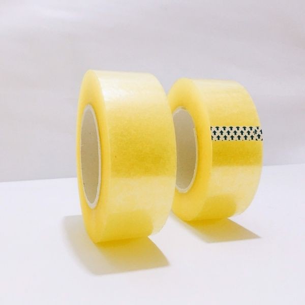 Băng keo đóng hàng loại màu vàng chanh loại to nặng 0,5kg/ cuộn có độ dính  cao, siêu dai, dính chắc chắn - BDD giá cạnh tranh