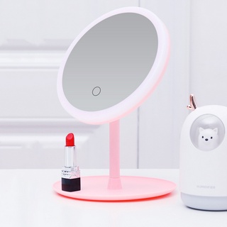 Gương soi để bàn có đèn led 3 mức độ sáng siêu xịn, phím cảm ứng bật tắt trên mặt gương vô cùng thời trang, khuyến mãi
