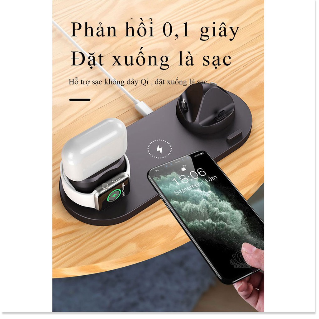 🇳 🇪 🇼®️ Bộ sạc không dây Qi Fast Tech 6in1 10W