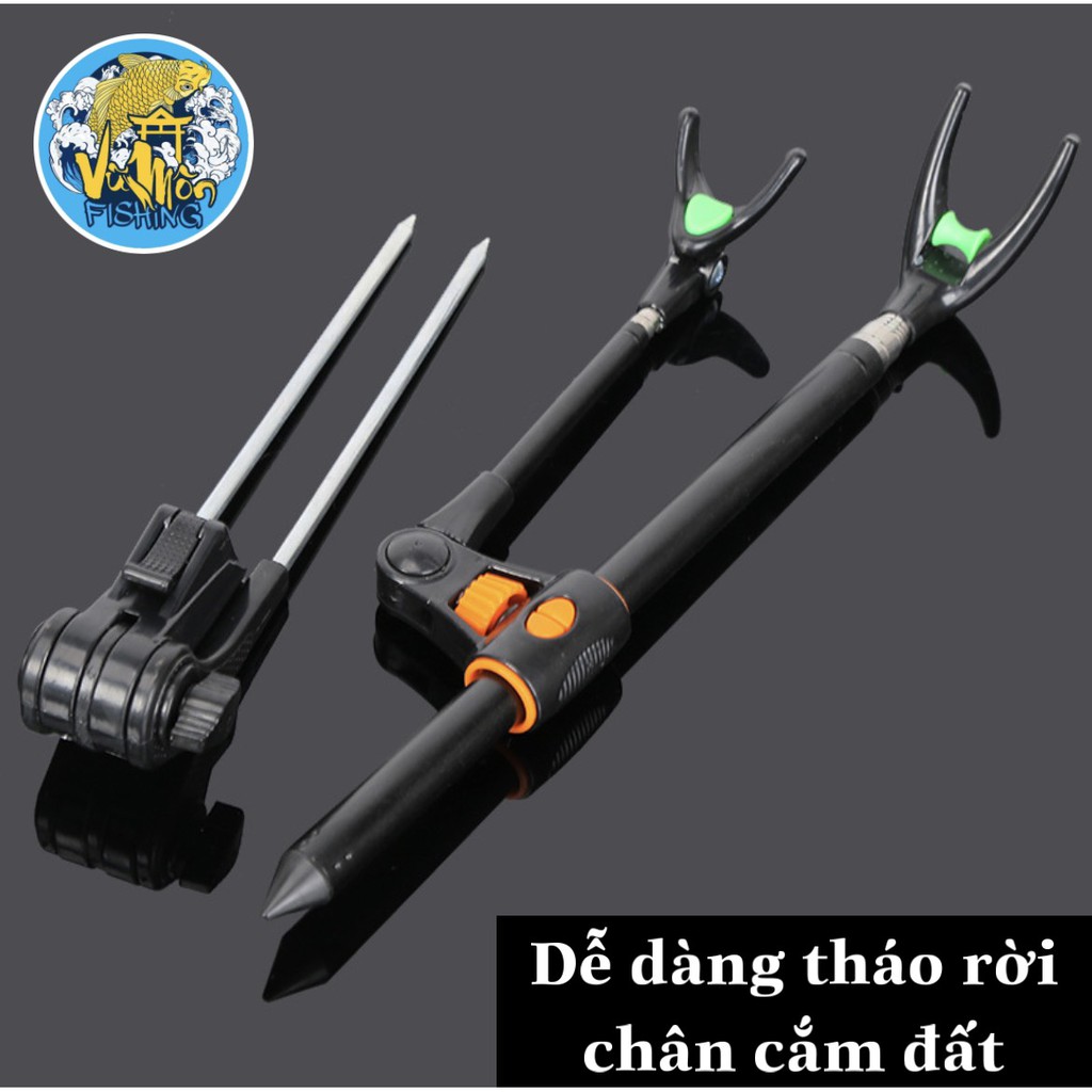 Gác cần đa năng cắm đất tháo lắp | Chống cần carbon - Vũ Môn fishing