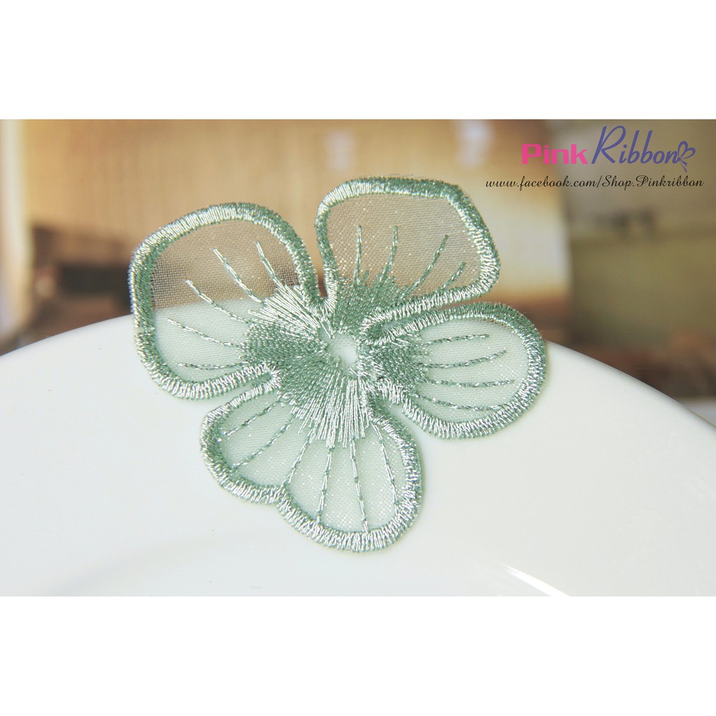 [SET 5 Cánh] CÁNH HOA REN VIỀN BÔ ĐÊ KIM TUYẾN TO
