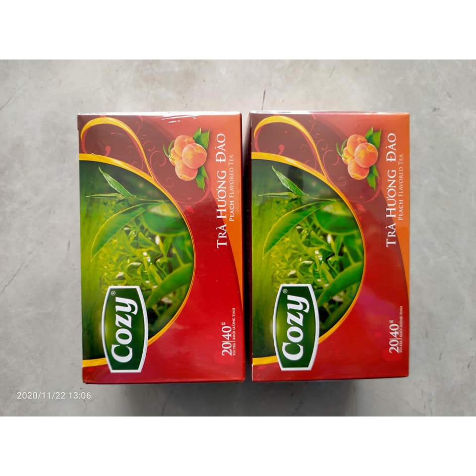 Trà Túi Lọc Cozy 50gr (2g x 25 túi) Đủ hương vị: Đào, Hồng Trà, Sen, Lài, Táo, Vải, Olong, Bạc Hà, Trà Xanh