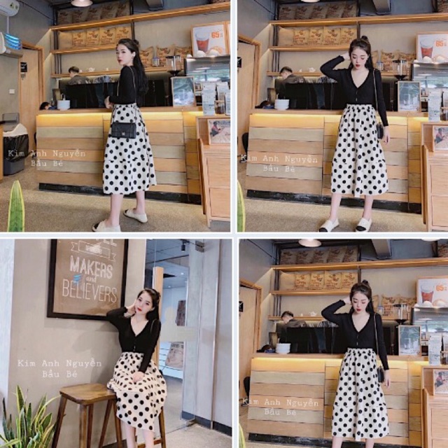 SET ÁO + CV CHẤM BI