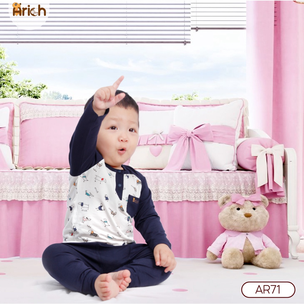 [SKAMHOT273:10%tối đa 30k] Set trang phục dài tay họa tiết cho bé yêu từ 6 tháng đến 5 tuổi chất liệu Vải Sợi tre