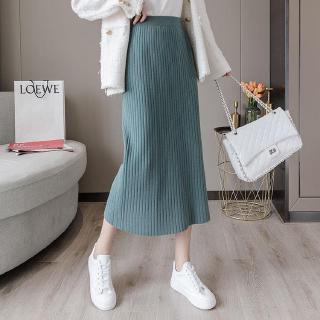 Chân Váy Dệt Kim Xẻ Tà Kiểu Hồng Kông Cá Tính