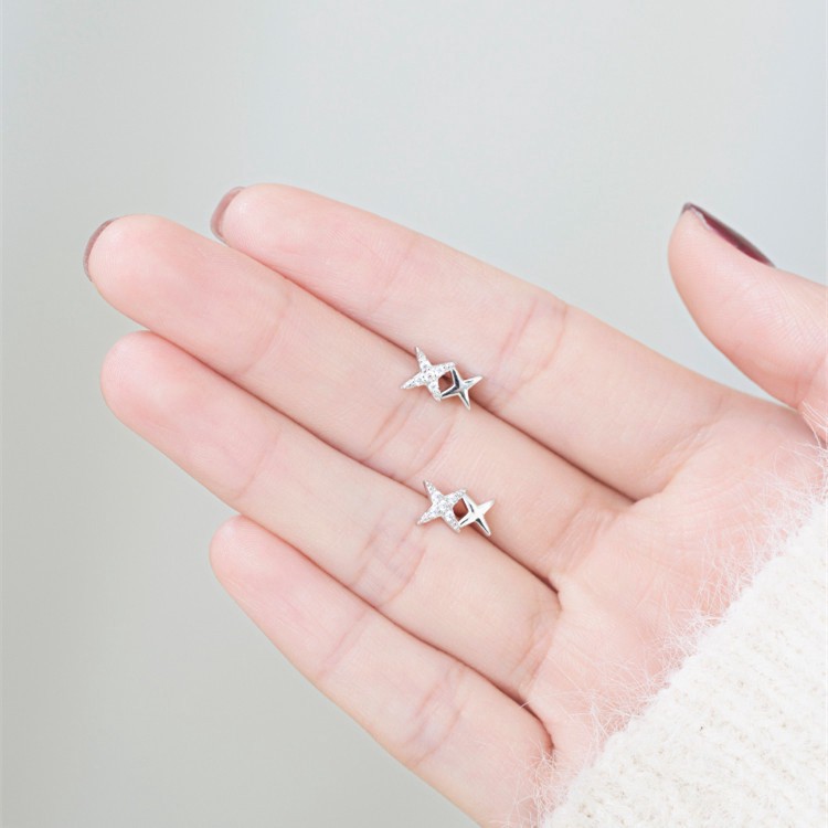 Hoa tai mạ bạc thời trang phong cách Hàn Quốc dành cho nữ