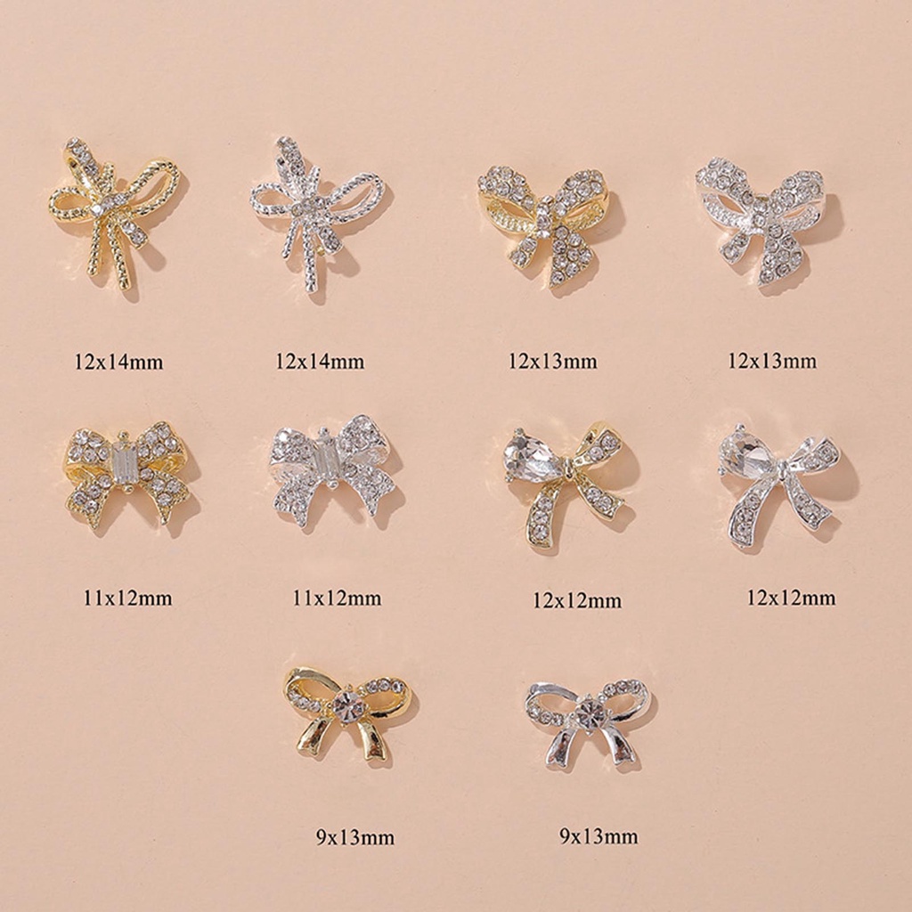 Set 10 Phụ Kiện Trang Trí Móng Tay DIY Ánh Nhũ Lâu Trôi Trọng Lượng Nhẹ Cho Nữ