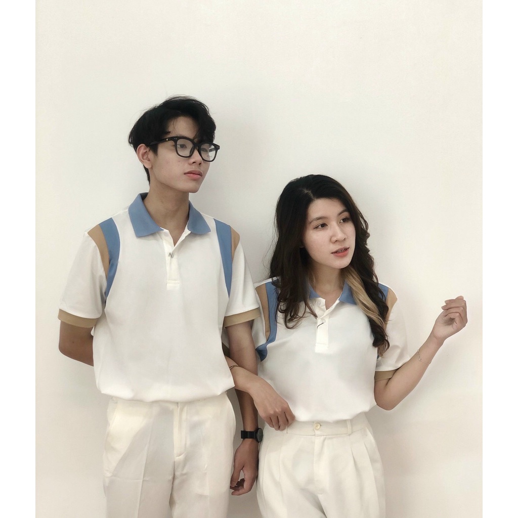 Áo thun cặp đôi cổ trụ vải cá sấu cao cấp viền tạo điểm nhấn tinh tế đẳng cấp chuẩn thời trang SORA STORE