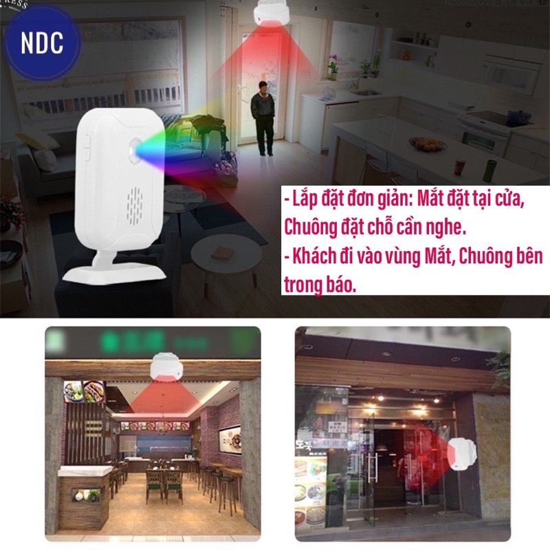 [HCM]Chuông Báo Khách Cao Cấp KS-SF20R (Bản Quốc Tế V4) Báo Động Hồng Ngoại Không Dây