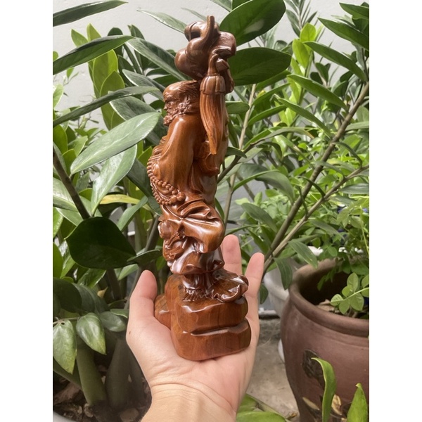 Tượng đạt ma sư tổ gỗ bách thơm cao 20 cm
