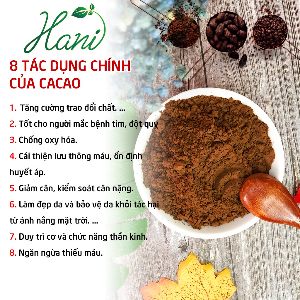 500g Bột Cacao Organic Nguyên Chất Hữu cơ Tây Nguyên Cao Cấp Cargill Indo Hỗ Trợ Giảm Cân  Dinh dưỡng  HANI FOOD