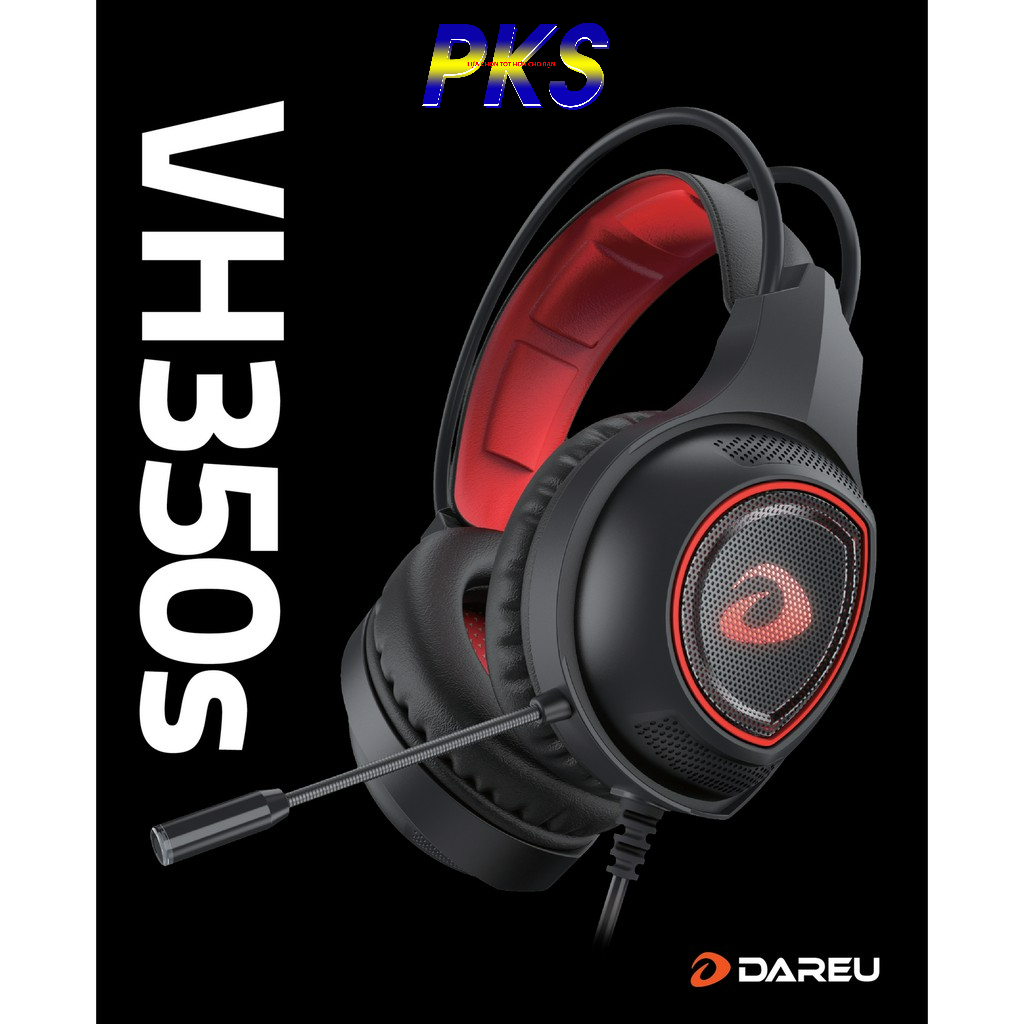 Tai nghe có mic DareU VH350Se chuẩn cắm 3.5mm có LED