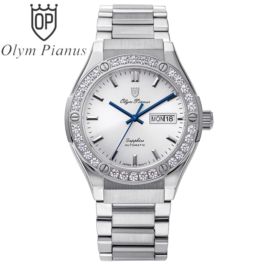 Đồng hồ nam dây kim loại chính hãng Olym Pianus OP990-45 OP990-45ADGS trắng