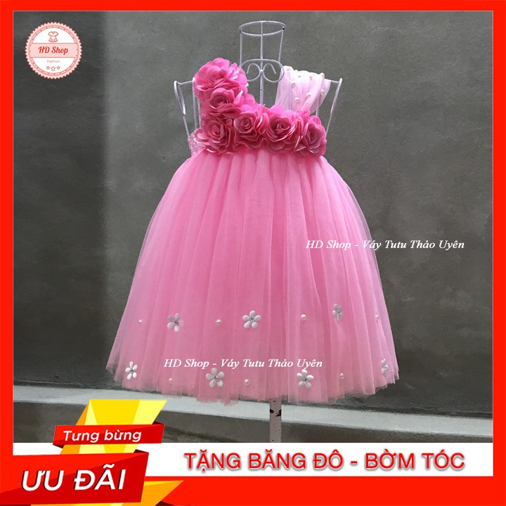 Đầm tutu cho bé ❤️FREESHIP❤️ Đầm tutu hồng phấn hoa hồng 6