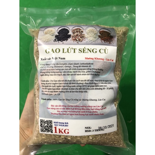 Gạo lứt trắng Séng Cù Mường Khương, gạo lức dẻo ngon cơm tốt cho sức khỏe hỗ trợ giảm cân 1kg