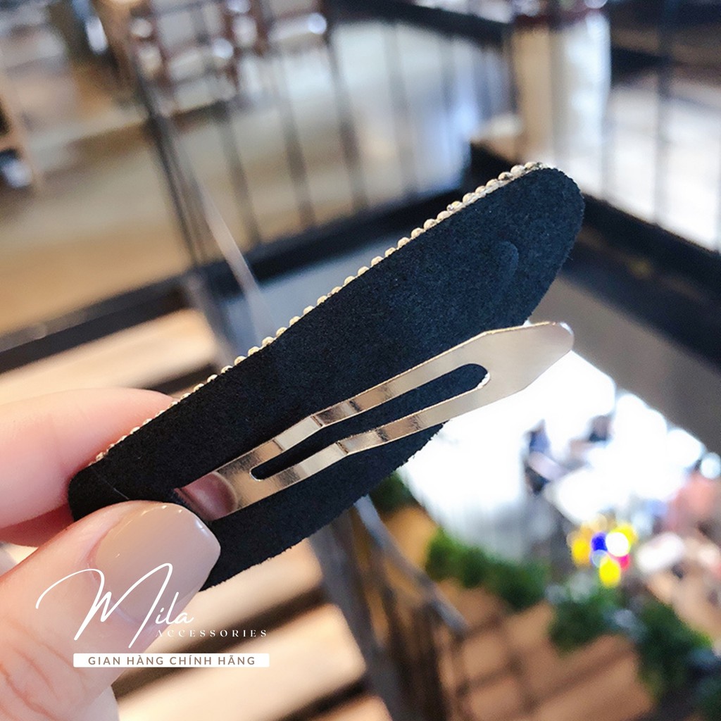 Kẹp tóc mái nữ đính đá hàn quốc MILA KT110 ❤️ HOT TREND ❤️ chất liệu đá màu cao cấp Mila Accessories