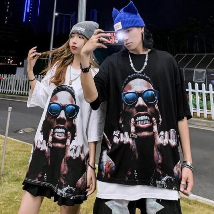 - Áo phông loang nữ cổ tròn, tay lỡ họa tiết cá tính Ulzzang ་