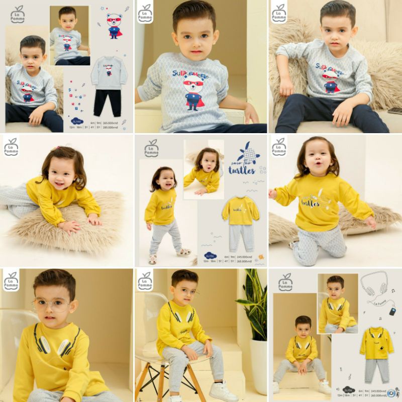 Bộ dài tay thu đông Lapomme 2020 9m - 5Y