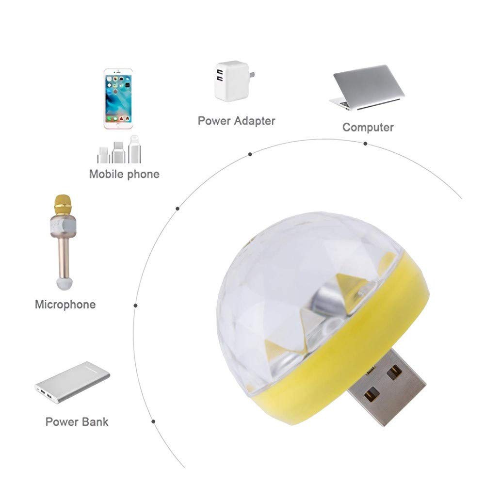[Hot] USB Đèn Led Vũ Trường Mini Đầy Màu Sắc PV01 cho điện thoại USB-C Magic Ball Control Magic.