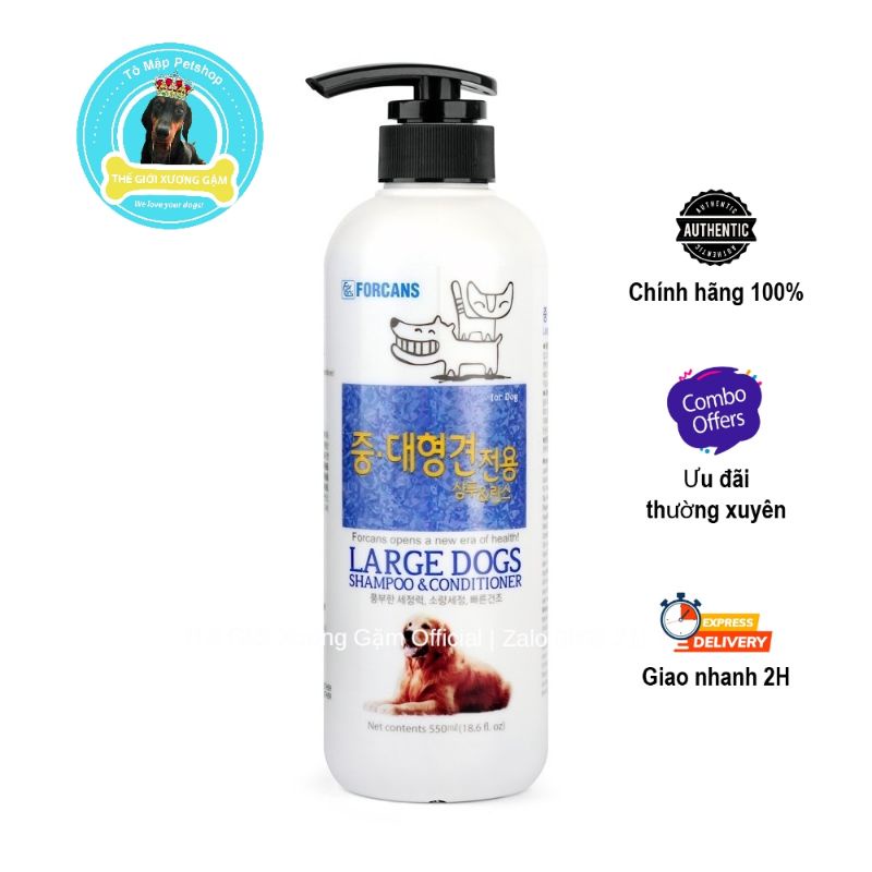 SỮA TẮM FORCANS LARGE DOG TIẾT KIỆM CHO CHÓ LỚN 550/1000ML