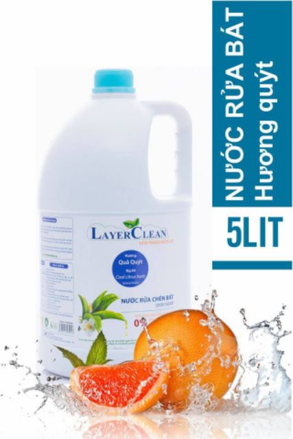 Nước rửa chén bát Layer Clean hương Quýt 5L