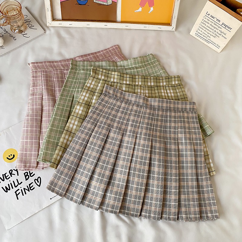 Chân Váy Chữ A Họa Tiết Caro Thời Trang Cho Nữ