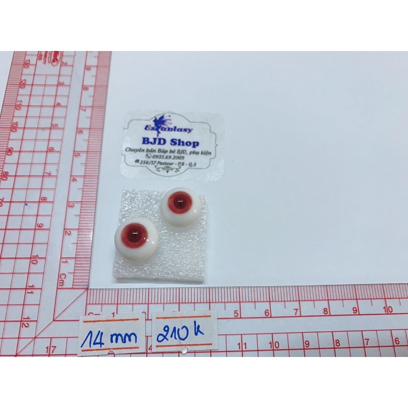 Mắt búp bê BJD eyes - 14mm thủy tinh/resin