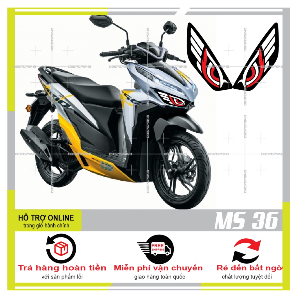 TEM DÁN ĐÈN SƯƠNG MÙ XE VARIO 2020 (DECAL TRONG SUỐT) MS 36 - SHINDECAL2
