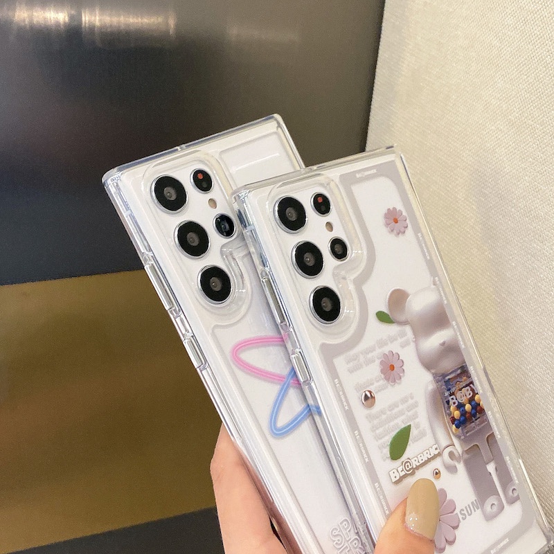 Ốp Điện Samsung S21 Ultra 5G/Note 20 Ultra Thoại Trong Suốt In Hình Gấu/Phi Hành Gia/Chó Snoopy Cho A53 5G S22 Ultra/S22 Plus