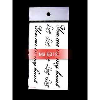 Xăm dán tattoo chữ B312