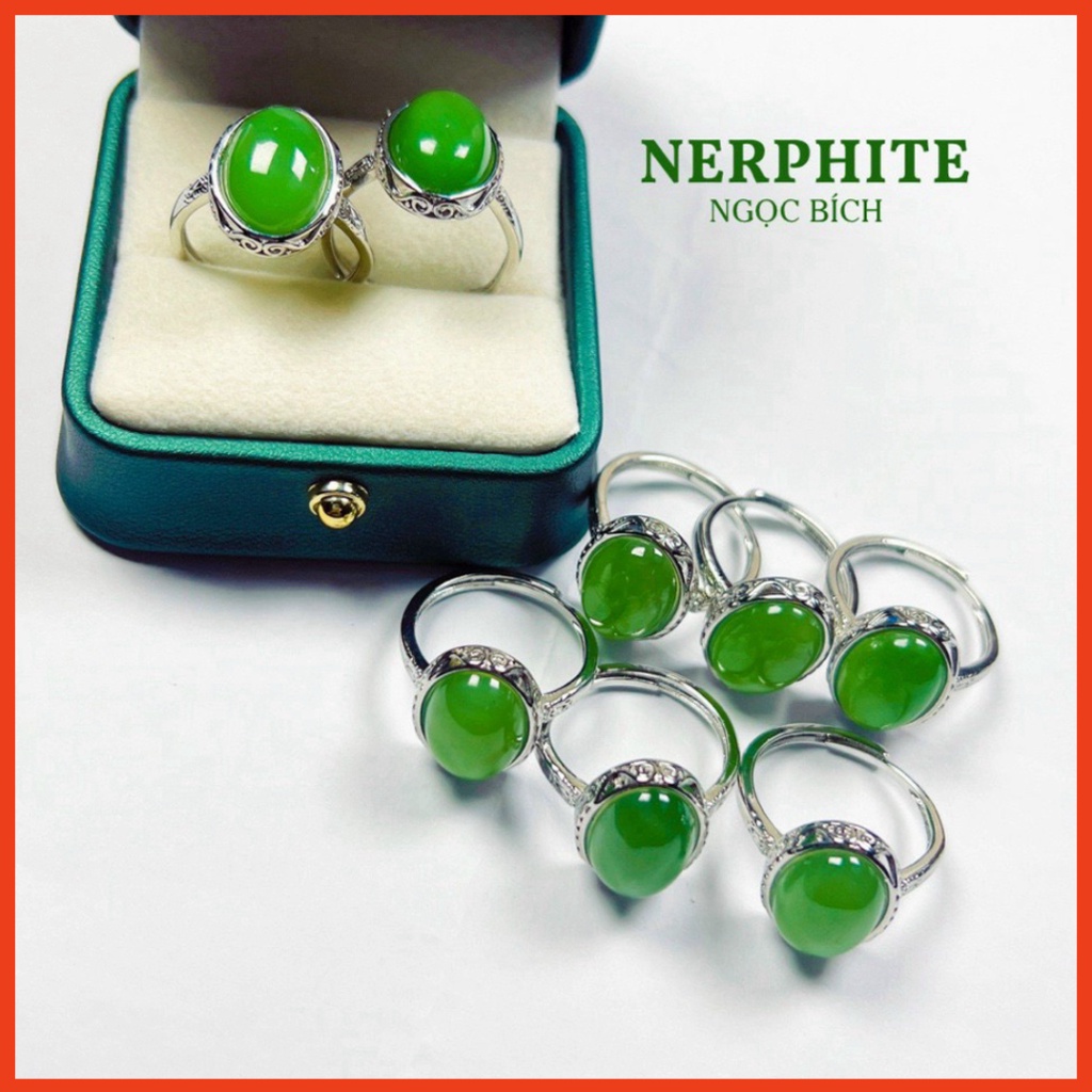 Mẫu bestseller Nhẫn bích màu xanh bọc bạc mang lại sự may mắn , sức khoẻ tốt là vật phẩm phong thuỷ Mẫu hot