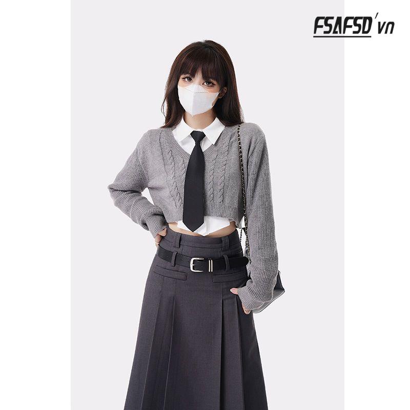 Chân Váy Chữ a Dáng Dài Lưng Cao Thời Trang Mùa Thu Cho Nữ