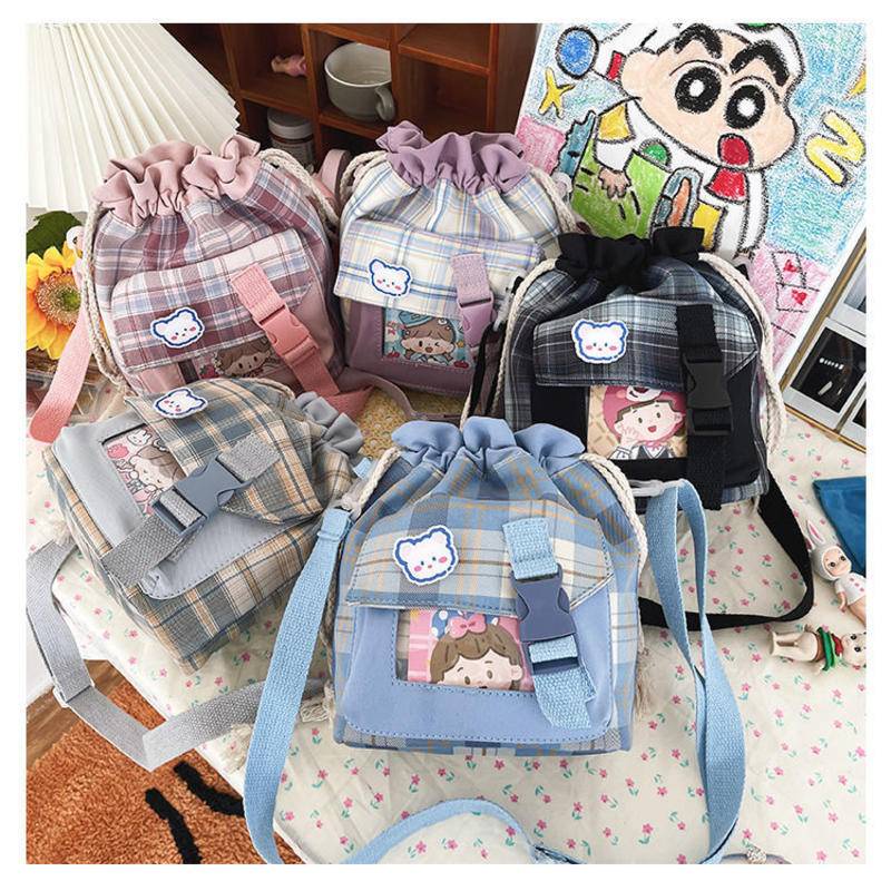 Túi Đeo Chéo Vải Canvas Dễ Thương Phong Cách Nhật Bản Thời Trang Mùa Hè Cho Nữ