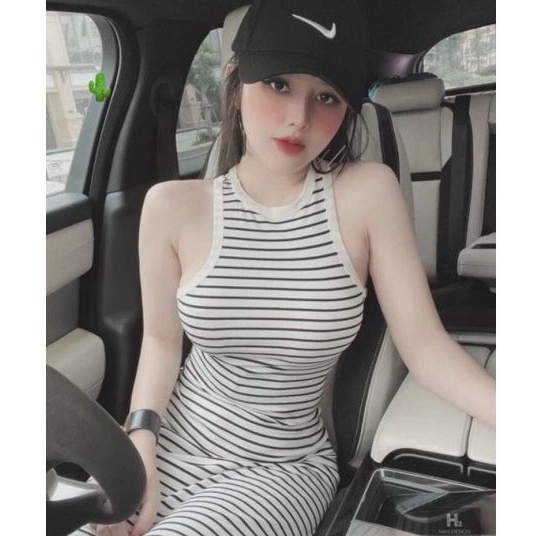 Đầm 3 lỗ form dài tôn dáng siêu xinh