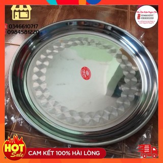 Mâm cơm tròn sâu lòng 50cm inox 430 sáng bóng và bền đẹp