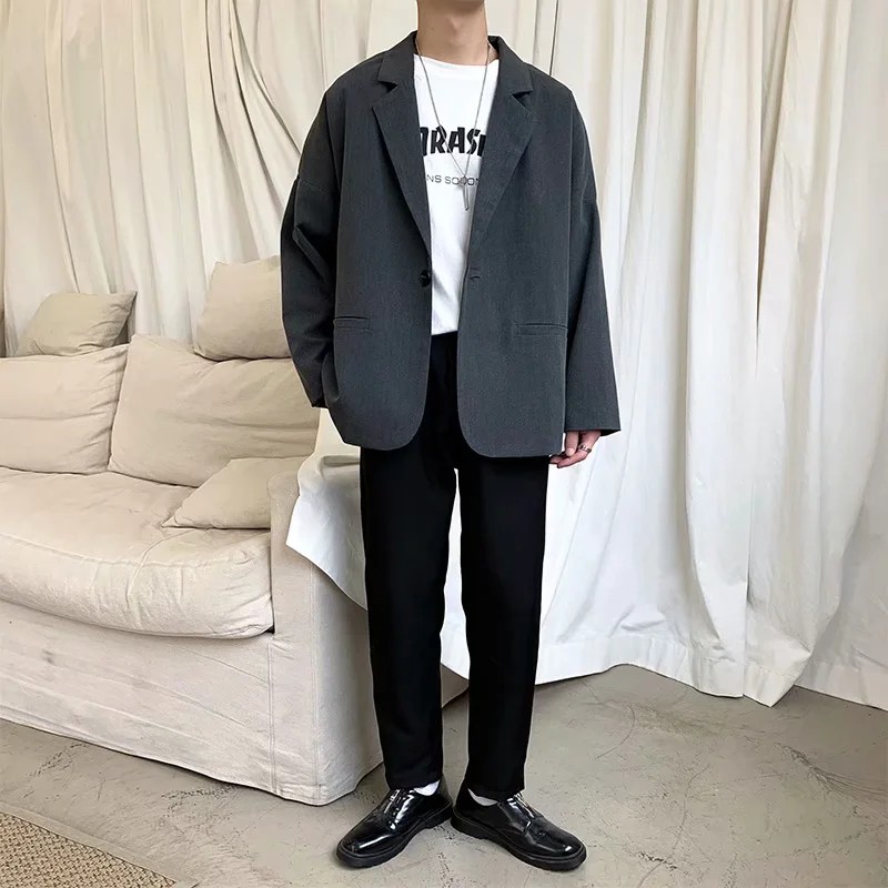 Áo Khoác Blazer Màu Xám Thiết Kế Đơn Giản Thời Trang Hàn Quốc Cho Nam Size M-2xl | BigBuy360 - bigbuy360.vn