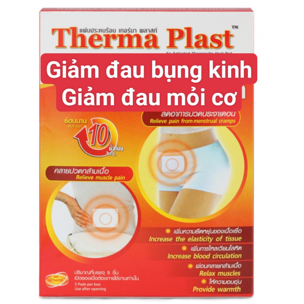 MIẾNG DÁN GIẢM ĐAU CƠ, GIẢM ĐAU BỤNG KINH - THERMA PLASTIC (1 MIẾNG)