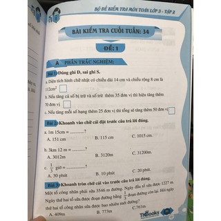 Bộ Đề Kiểm Tra Môn Toán Lớp 3 (Tập 1-2)