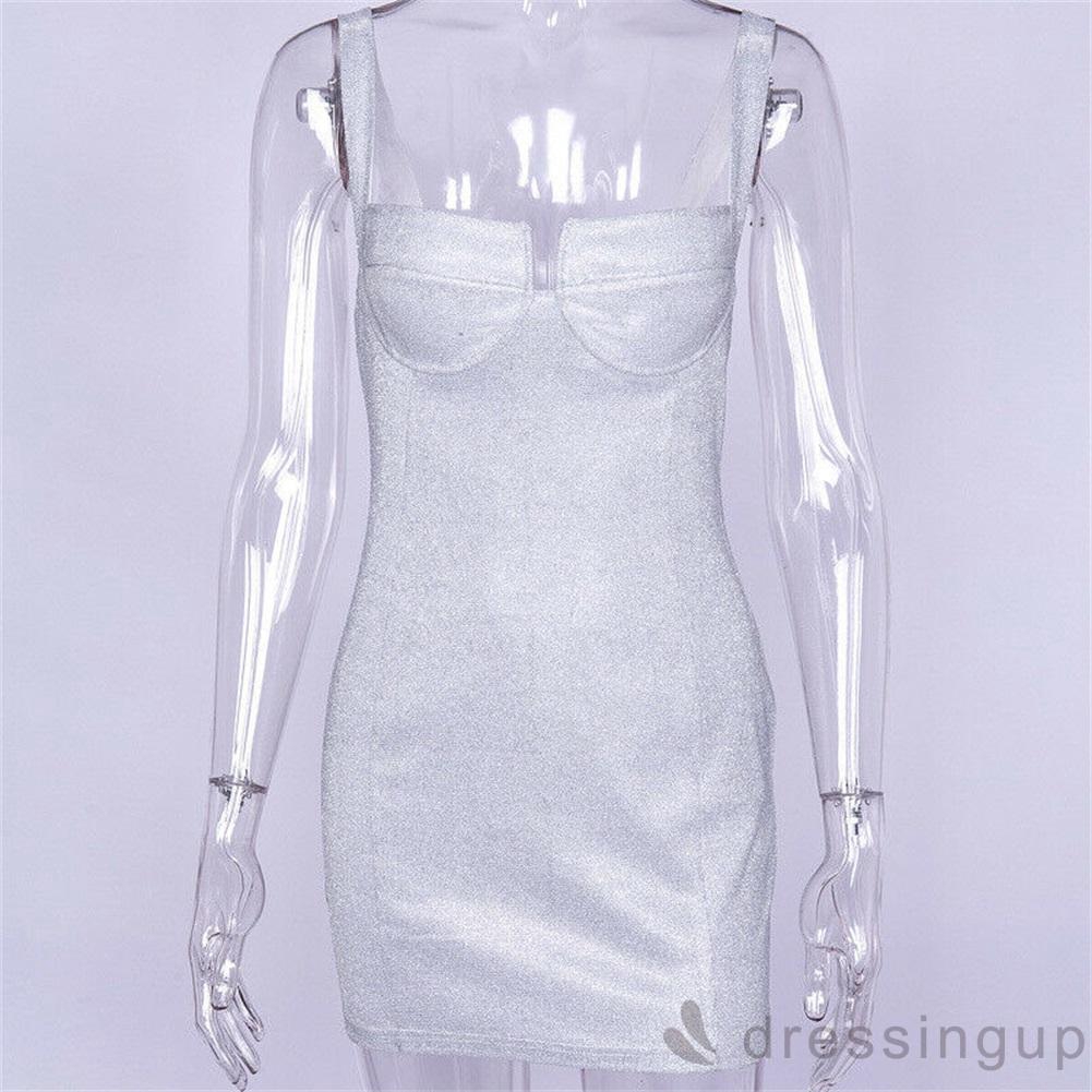 Đầm Hai Dây Đính Kim Sa Lấp Lánh Gợi Cảm