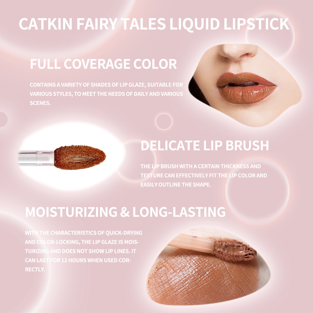 Son Môi Catkin Catkin Màu Nhung Lì Thiết Kế Vỏ Hình Mặt Mèo Xinh Xắn