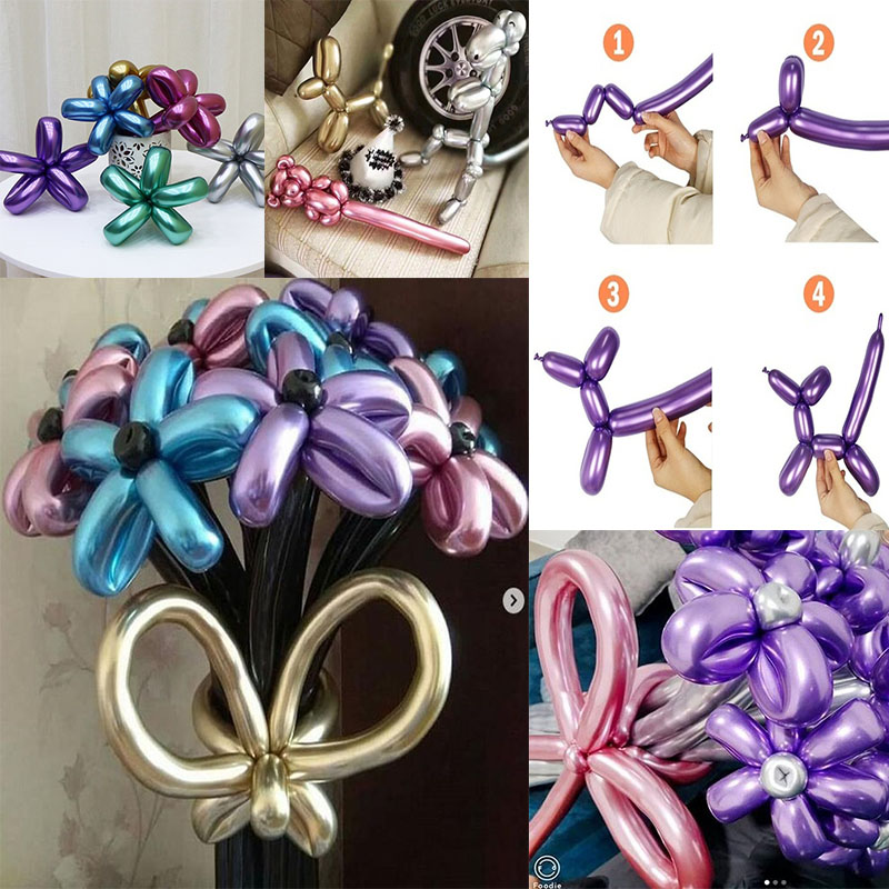 Set 10 Bong Bóng Dài Trang Trí Tiệc