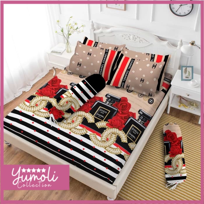 Bộ Chăn Gối Chất Liệu Cotton Cao Cấp Thiết Kế 4 180x200 CHANEL Sang Trọng
