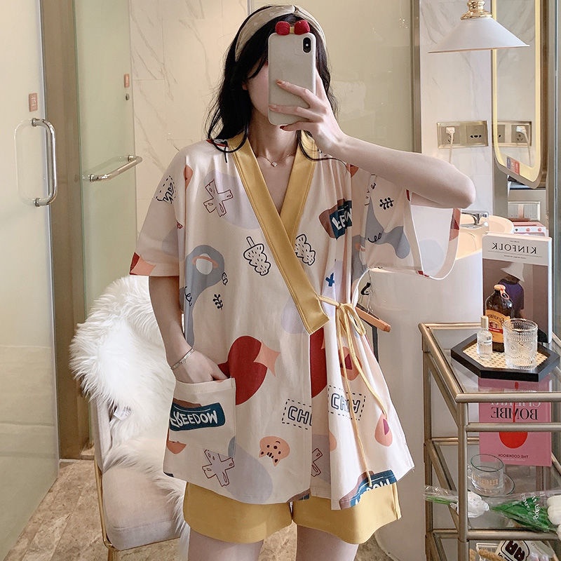 Bộ ngủ Kimono có Bigsize nữ đồ mặc nhà thun sữa mềm mịn BC26