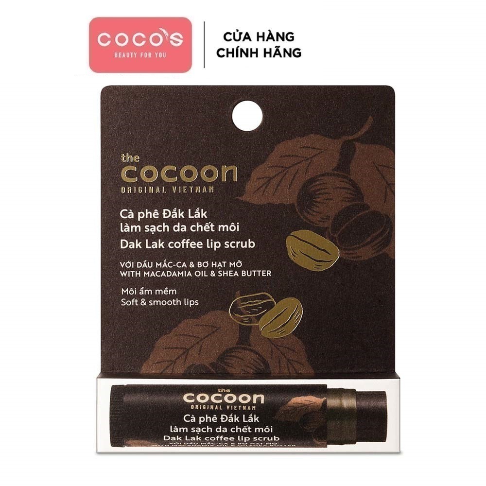 Tẩy tế bào chết môi cà phê Đăk Lăk Cocoon 5g