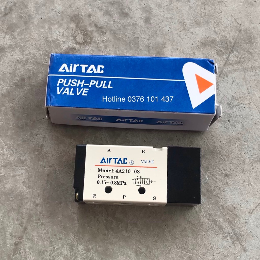 VAN KHÍ NÉN 4A210-08 AIRTAC, VAN CƠ ĐIỀU KHIỂN KHÍ NÉN 4A210-08 AIRTAC