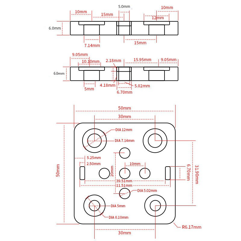 Bản Lề Trượt Bằng Nhôm Cho 2040