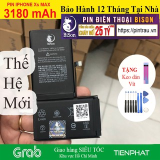 Pin BISON Iphone Xs MAX chính hãng - Pin Con Trâu - BH 12 tháng online - Dung Lượng 3180 mAh