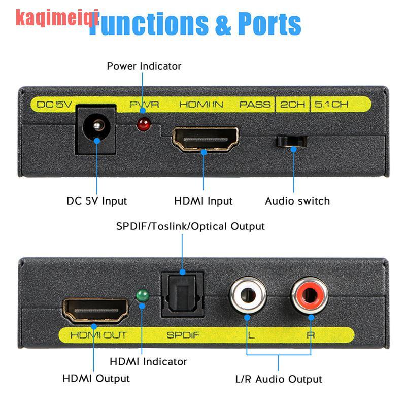 Bộ Chuyển Đổi Âm Thanh Từ 1080p Hdmi Sang Hdmi Quang Học + Spdif + Rca L / R Dseqa